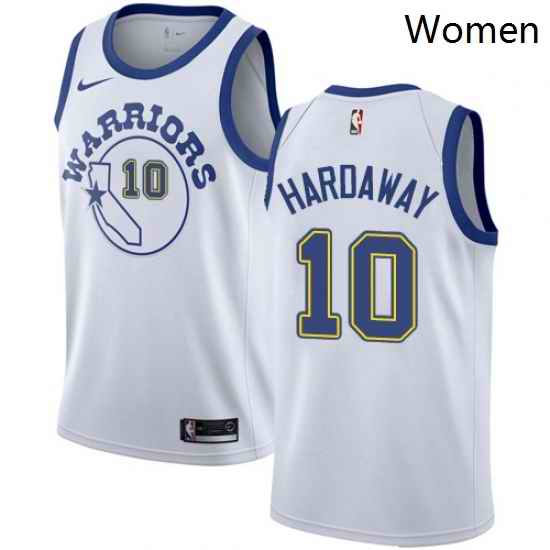 Womens Nike Golden State Warriors 10 Tim Hardaway Authentic White Hardwood Classics NBA Jersey
